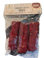 3 Pack Wand Red Sage Smudge Stick:  (Herb, House Cleansing Negativity Removal)