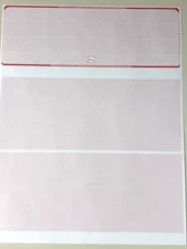 Red Linen Blank Checks Top Position Computer Business Checks 8.5"x11"  500/Pk