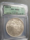 1881 S Morgan Silver Dollar ICG MS65. Blast White! Gorgeous Cartwheels!