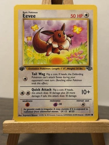Pokemon Card Eevee Jungle 1st Edition Common 51/64