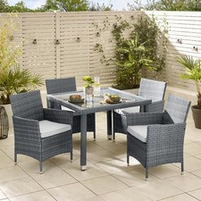 Image of **Seconds** Barbados Outdoor Dining Set 4 Seat Grey