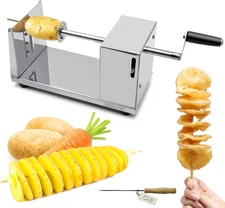 Manual Spiral Potato Cutter, Stainless Steel Tornado Twister with Blades for Cur