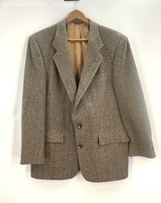 Christian Dior Monsieur Blazer Brown Herringbone Pure Virgin Wool Jacket 42R