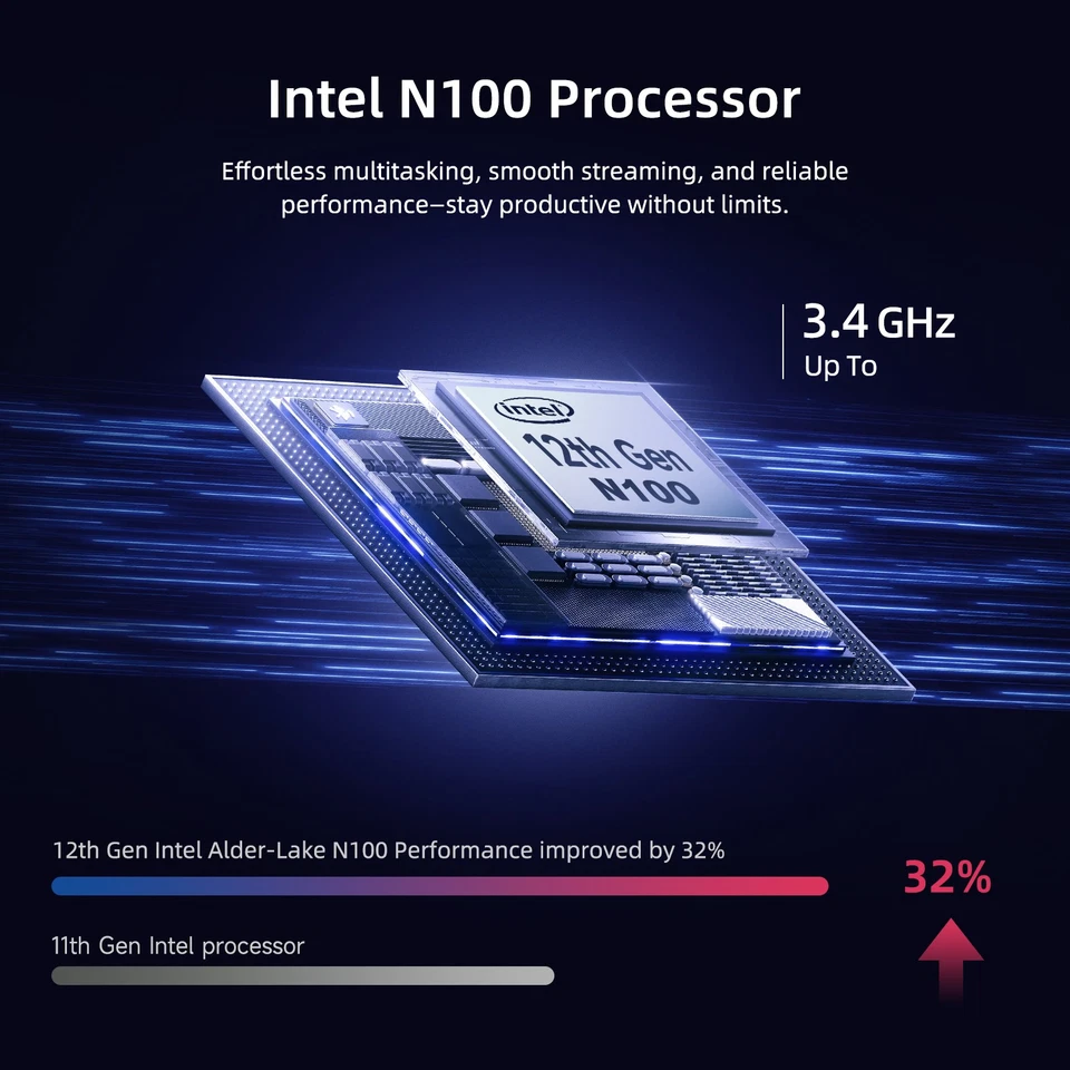 15.6 IPS FHD Laptop Intel Pentium N100 Backlit keyboard 3.4GHz Windows 11 Wifi 6 - Image 4 of 4