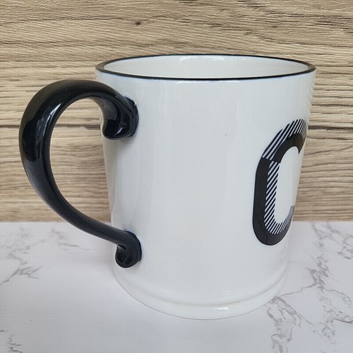 M&S White China Mug Initial C Black Letter Rim Handle Marks Spencer EXCELLENT - Picture 4 of 13