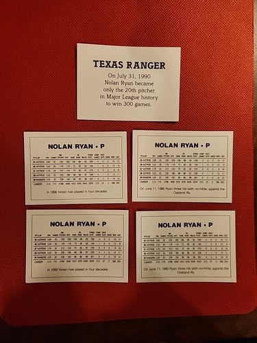 LOT DE 5 CARTES brillantes Nolan Ryan 1990 Texas Rangers, Houston Astros + New York Mets - Photo 7 sur 7