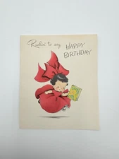 Betty Bow Doll Card Vintage Stationary USA Norcross Paper New York MCM 50s 
