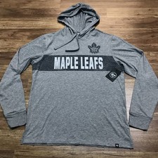 MENS M - NEW '47 Brand NHL Toronto Maple Leafs Hockey Hoodie T-Shirt Gray