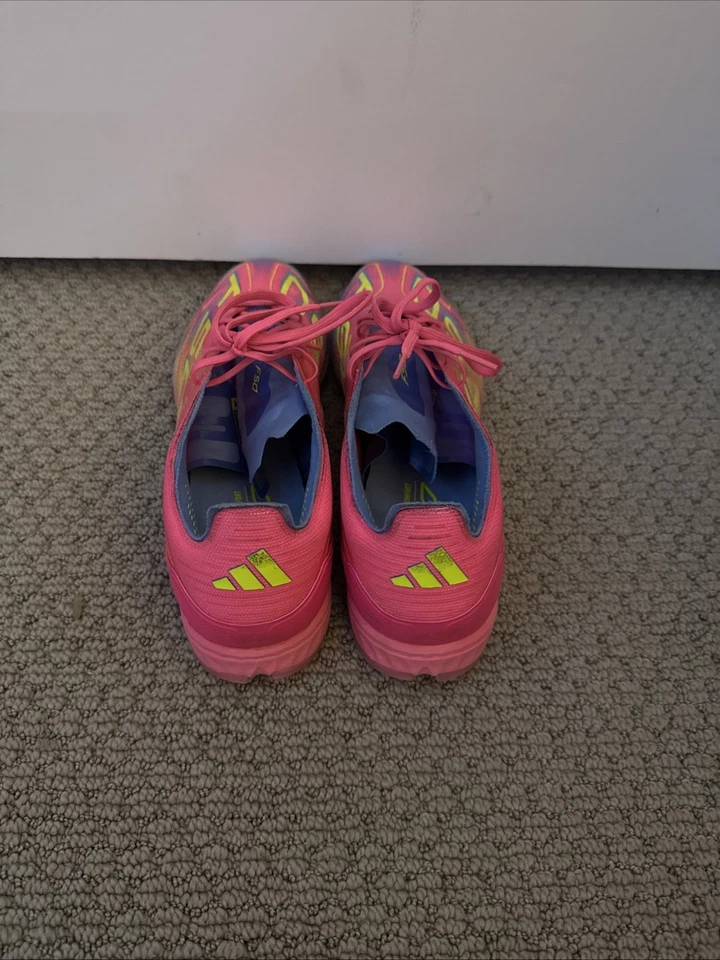 Hombre Adidas F50 Pro Rosa Lúcido Lúcido Azul Limón Césped - Talla 9 Sin Caja Foto 4 de 4