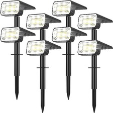 NACINIC Solar Spot Lights Outdoor Waterproof IP65, 8 8 Pack, Cool White