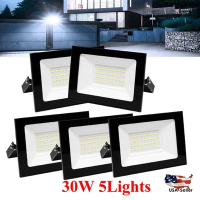 CATINBOW 5X 30W LED Flood Light Cool White Outdoor Lighting Spotlight Garden Yard Lamp