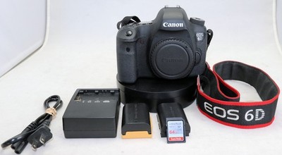 Canon EOS 6D (WG) 20.2MP Full Frame Digital SLR Camera Body 2 Batteries Charger