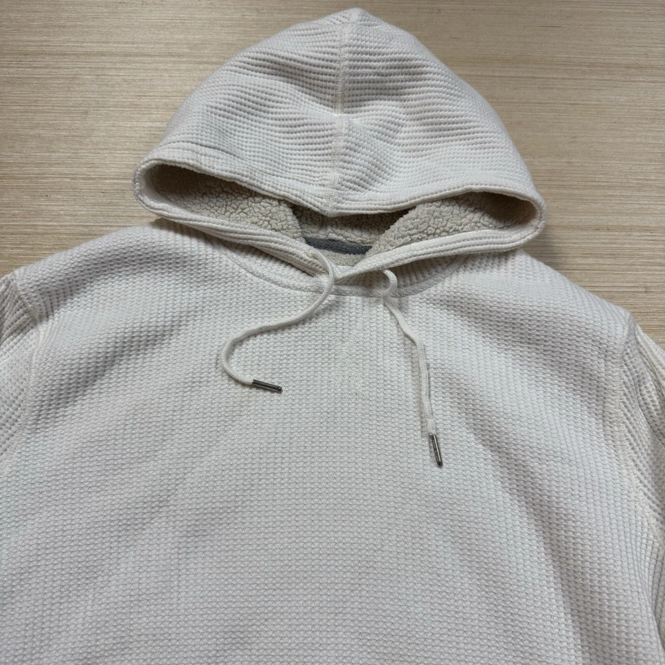 Sudadera con Capucha Antigua Azul Marino Y2K Vintage Forrada Sherpa Para Mujer Waffle Térmica Grande Foto 3 de 4