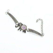 New Boho Elephant Rhinestone Silver-Tone Bracelet NWT