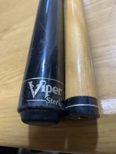 Vintage Viper Sterling 58" 2 Piece Pool Cue 20 Oz Black / Natural NICE... Read
