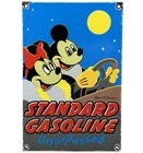 VINTAGE STANDARD GASOLINE PORCELAIN SIGN SERVICE STATION OIL DISNEY GAS MICKEY