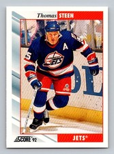 #80 1992-93 Score Thomas Steen Winnipeg Jets