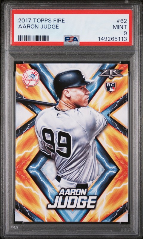 2017 TOPPS FIRE #62 AARON JUDGE ROOKIE RC PSA 9