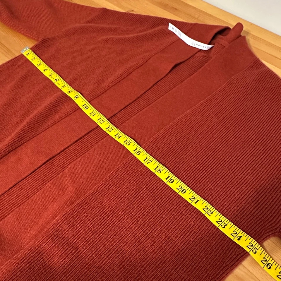 Suéter Lululemon Mezcla de Lana Merino Acanalado Largo Envolvente Mujer 12 Cayena Foto 2 de 4