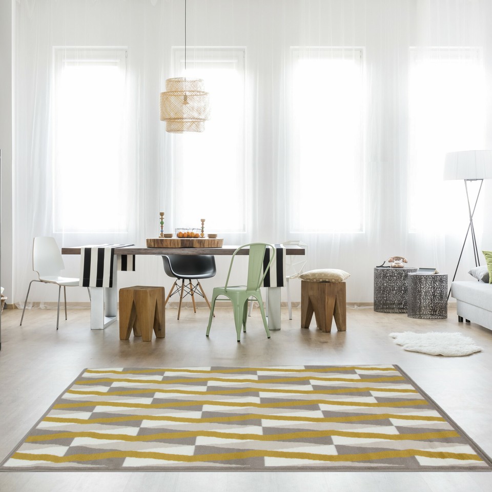 Ochre Mustard Yellow Gold Bright Large Area Rug Rugs for Living Room ...