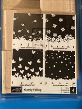 Stampin Up "Gently Falling" 4pc New Set Enjoy, Thanks, Love, Peace Backgrounds