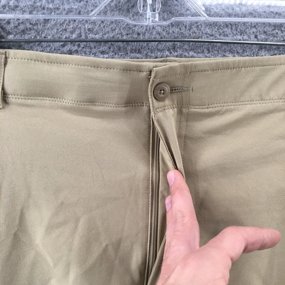 Ben Hogan Chino Shorts Mens 46 (actual 44x9.5) Beige Hi-Rise Flat Front Zip Fly - Image 3 of 4
