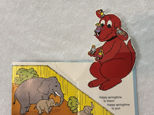 CLIFFORD'S TINY POP-UP: SPRINGTIME by Norman Bridwell || Small Hardcover Book - Picture 3 of 6