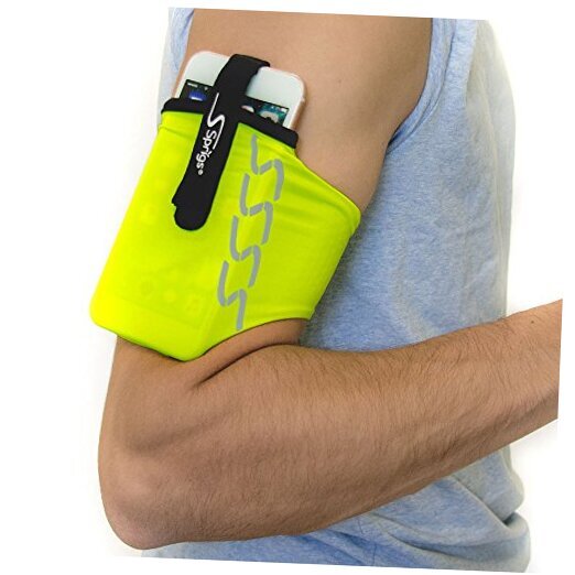 Phone Armband Sleeve for iPhone 14, 13, 12, 11, X Galaxy Z, S22, Large HiViz