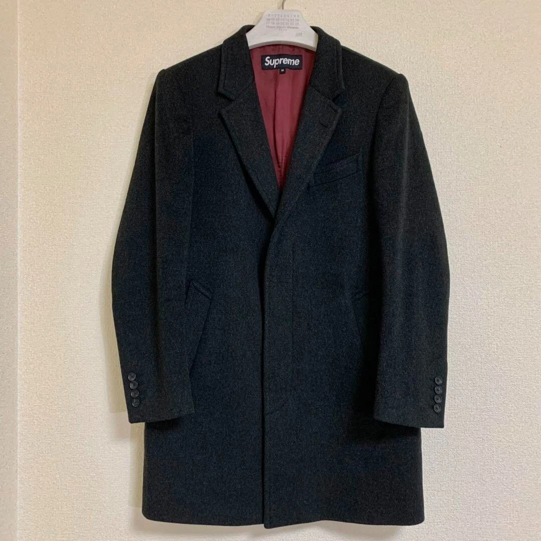 Supreme X Loro Piana Wool Overcoat Chester Coat Dark Gray Men'S Size M Unused