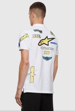 DIESEL Astars Per Alpinestars T Night Nuovo B Bianco Cotone Polo Logo Moto Uomo M