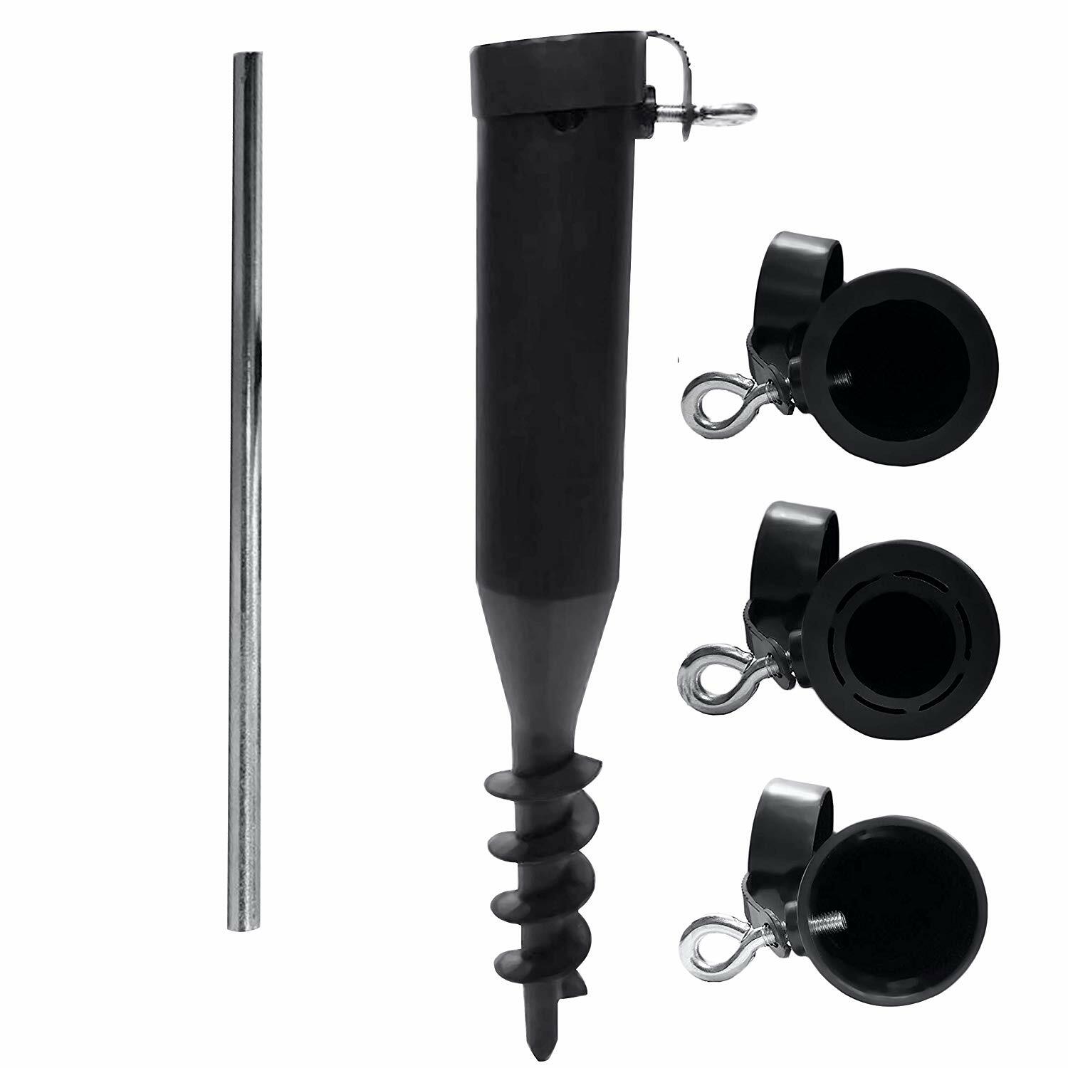 Plastic Ground Spike Rotary Washing Cloth Pole Soil Garden Airer Parasol Socket