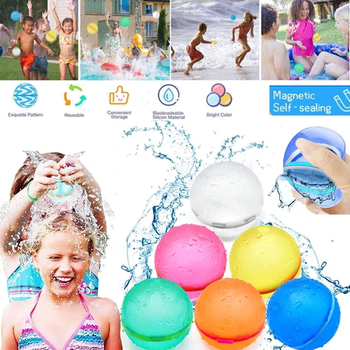 Reusable Magnetic Water Balloons Quick Fill Splash Bomb Balls Outdoor Beach Toys - Picture 2 of 16
