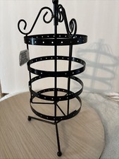 Black 4 Tier Spin Metal Jewelry Earring Display Hanger