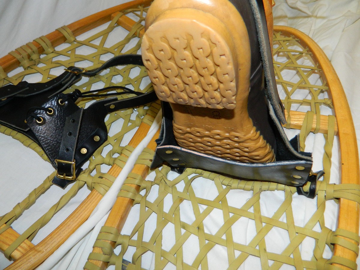 BINDINGS ONLY* New Pair LEATHER Universal Snowshoe Bindings Straps