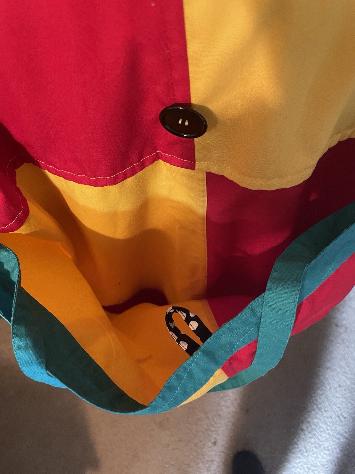 Handsewn Patchwork Reversible Coat With Belt, Poc… - image 10