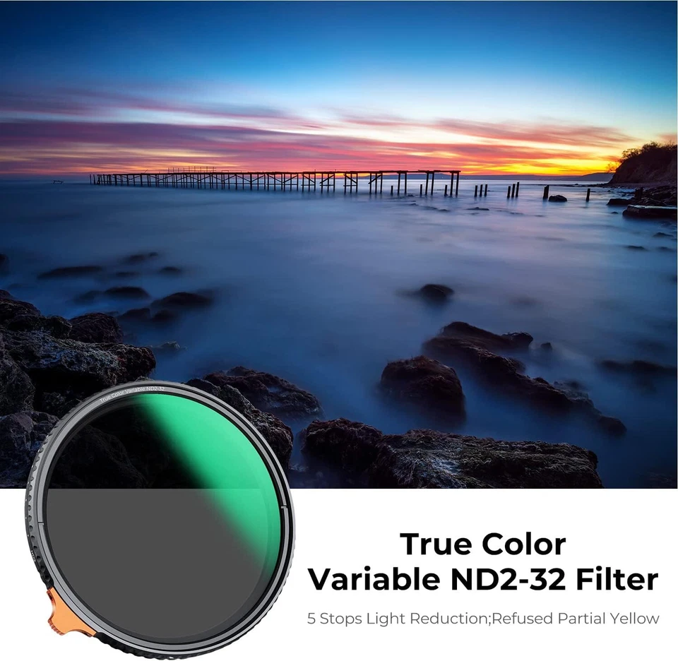 K&F Concept True Color Variable ND2-32 ND Lens Filter Adjustable 6267/72/77/82mm - Image 2 of 4