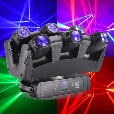 6 Head LED RGB Moving Head Stage Lighting Beam Laser Bar Disco Party DJ Light