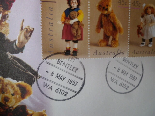 1997 PRIMER DÍA PORTADA MUÑECAS Y OSOS BENTLEY MATASELLOS NOMBRE DE OSOS FDI Foto 2 de 2