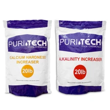 Puri Tech Chemical 20 lb Calcium Hardness Increaser & 20 lb Alkalinity Increaser
