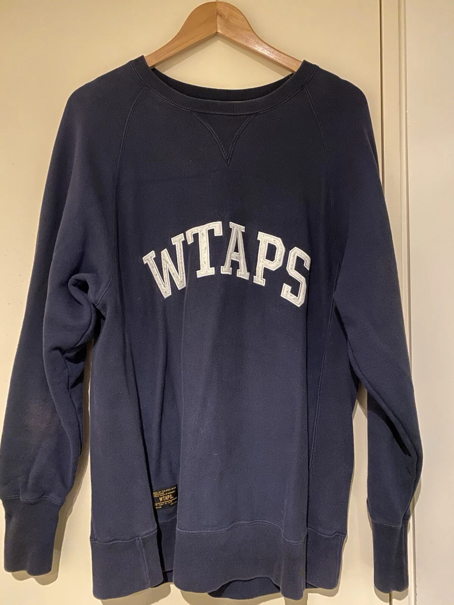 Wtaps Design 02 Sweatshirt Sweater Crewneck Navy XL Slim Fit L Or Wtaps Design 02 Sweatshirt Sweater Crewneck Navy XL Slim Fit L Or
