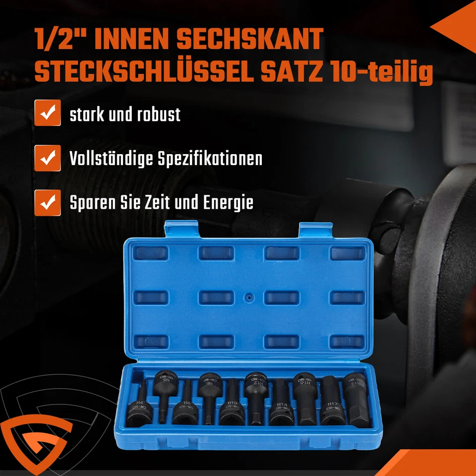 INNEN SECHSKANT STECKSCHLÜSSEL SATZ 1/2" KRAFT NÜSSE für INBUS SCHRAUBEN - Bild 4 von 4