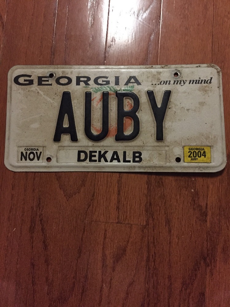 License Plate Tag "AUBY" Dekalb County eBay