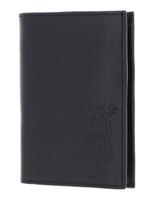 oxmox Leather Kombibörse Geldbörse Lizard schwarz Neu