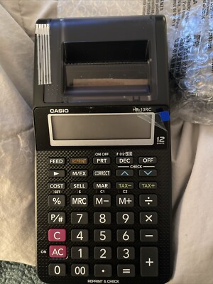 Casio HR-10RC 12-Digit Printing Calculator Black - New No Box