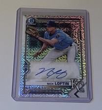 Nick Loftin Kansas City Royals Mega Refractor Bowman Chrome Signed Rookie Card!!