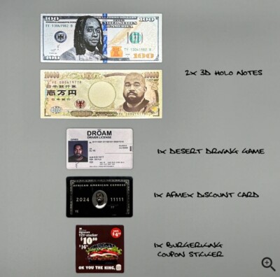 Yeezy Kanye West ¥$ Wallet Bills And Cards Limited Extremely Rare