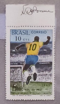 PELE - 1969 Casa da Moeda Brazil  Stamp 1000th goal