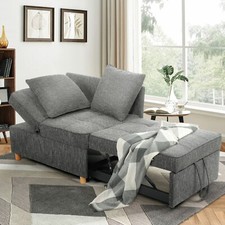 4-in-1 Convertible Sleeper Sofa Bed Pull Out Couch with 3 Seater Loveseat Home