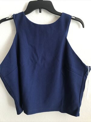 Bisou Bisou Michele Bohbot Blue Cropped Top Size X Large ret$36(5hmbx-115-1)