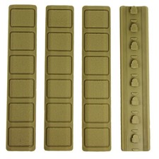Pack of 4 Silicon Keymod Rail Cover Textured Anti Slip Soft Rail Panels - Tan